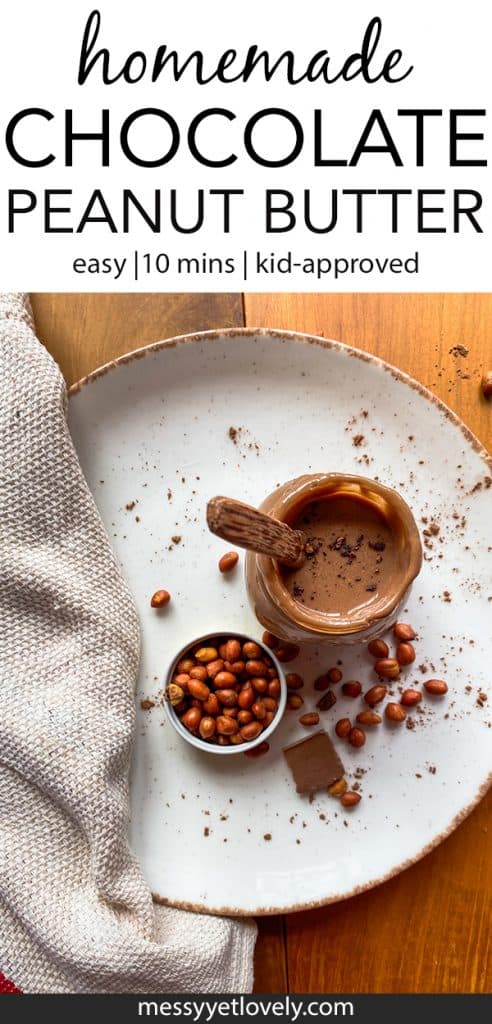 Do you want to make peanut butter chocolaty? This recipe is right for you. Here is how to make chocolate peanut butter from scratch. Using only 4 ingredients you can make a batch in 10 minutes. #chocolatepeanutbutter #peanutbutterrecipes #nutbutterrecipes 