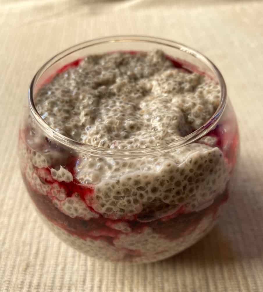 Blueberry chia pudding recipe - add basic chia seed pudding