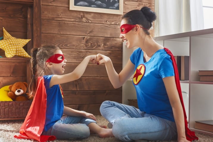 Mom and daughter playing with each other and making quality time for connection.