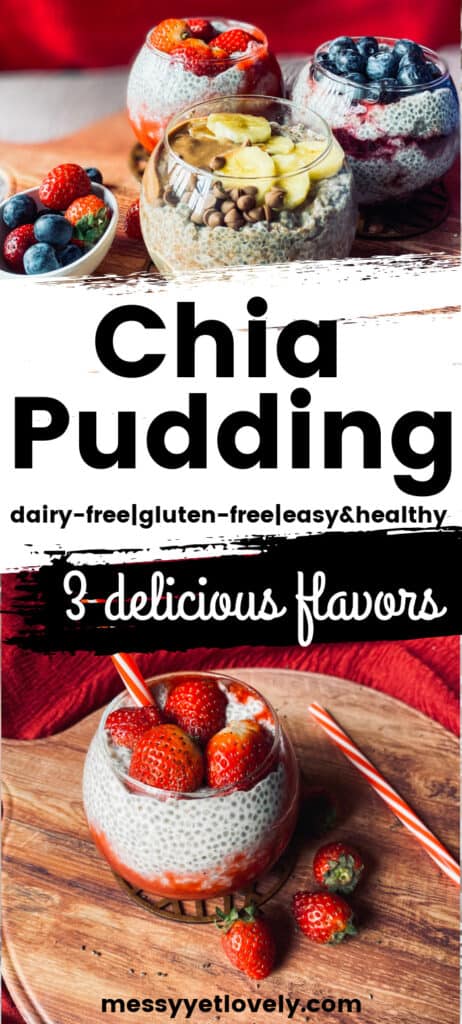 Chia seed pudding in three different flavours