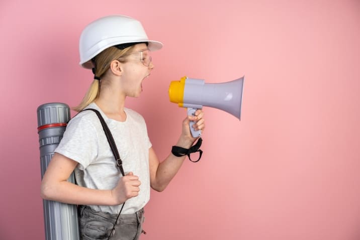 a girl talking back