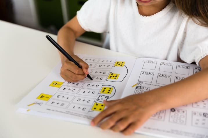 a child doing homework