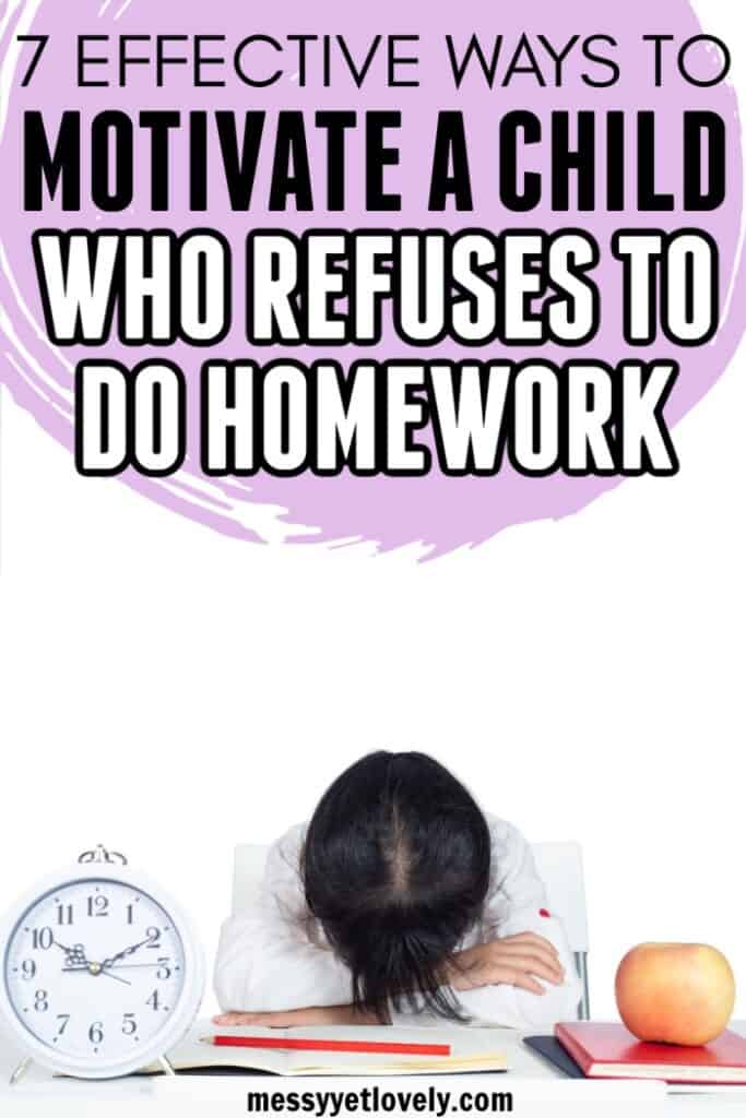 A child who feels lazy to do homework