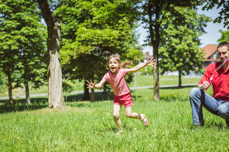 things for kids to do at home when bored - play with bubbles