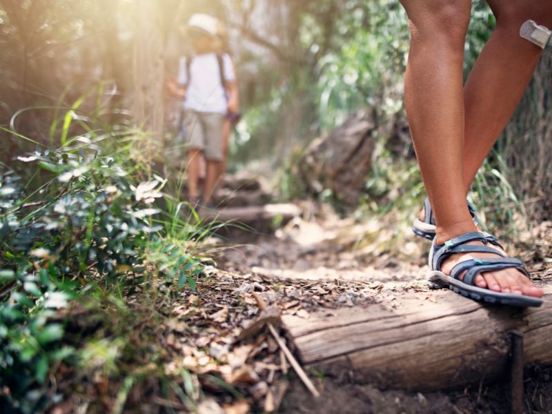 kids walking in the woods-nature play for kids