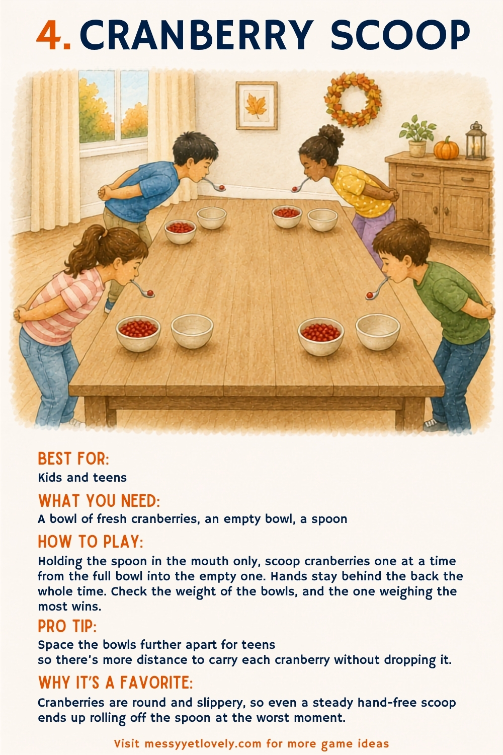 Thanksgiving minute to win it games for kids and teens - Cranberry scoop